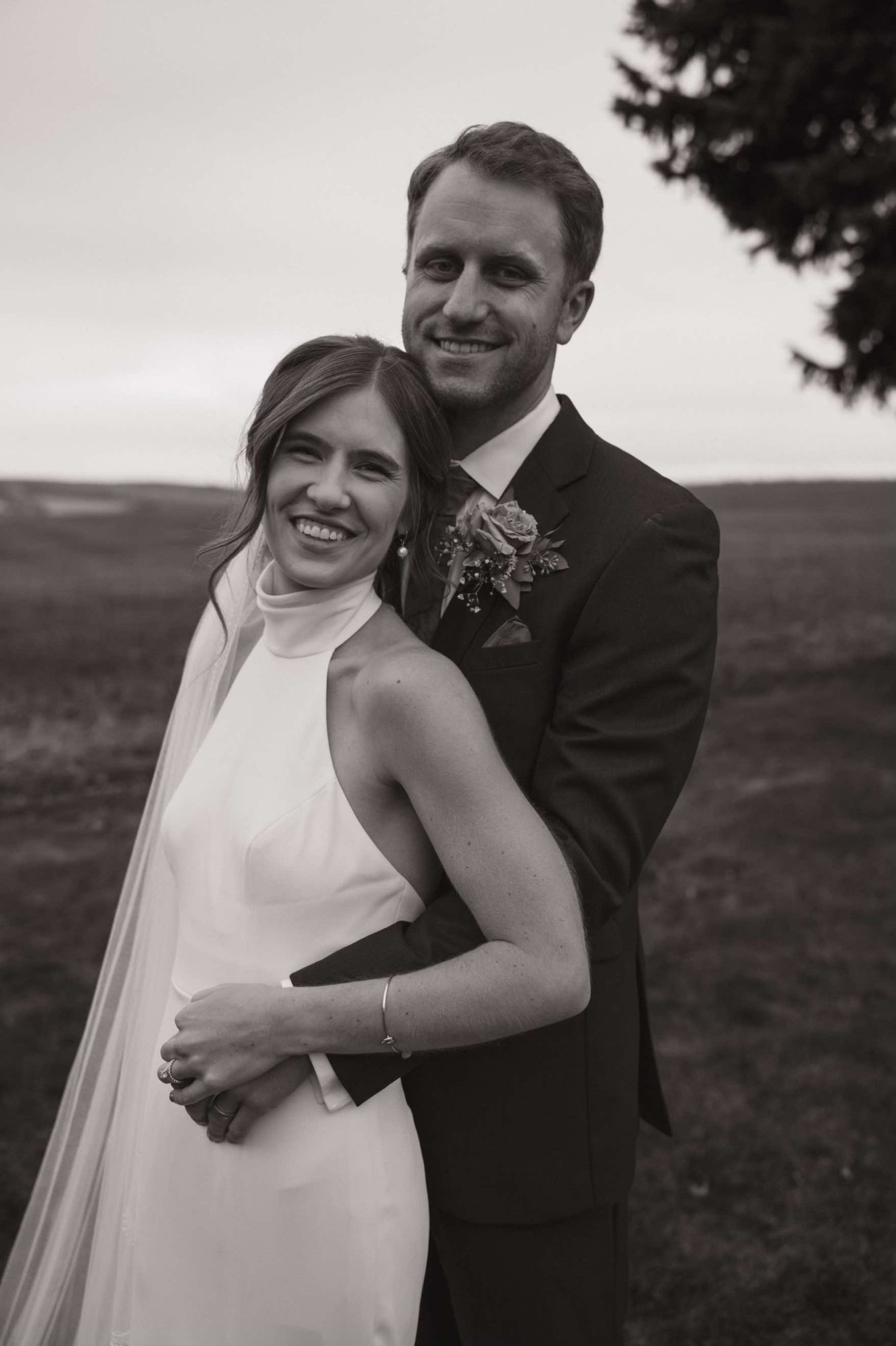 Mitchell Wemhoff and his wife on the farm